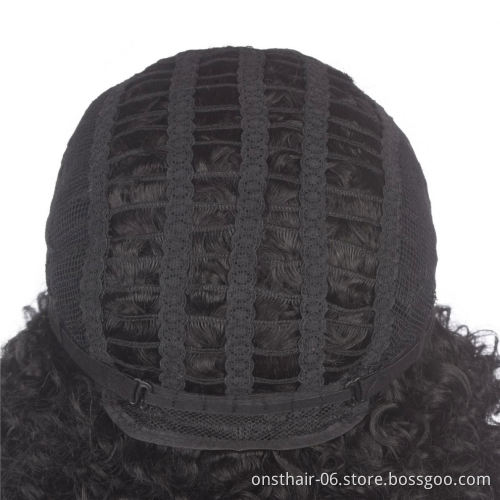 MYZYR's own brand 12-inch heat-resistant curly hair synthetic African wig, cheap high-quality synthetic wig supplier (black)